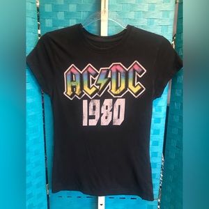 AC DC 1980 Band Graphic T Shirt Vintage 2000s